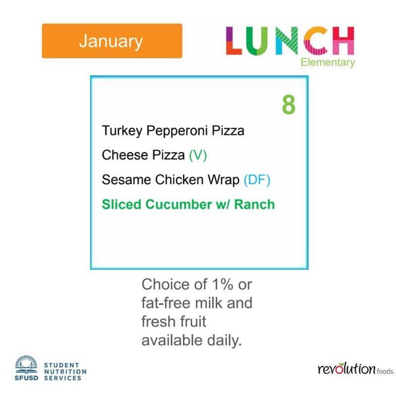 Kids Lunchbox Idea - School lunch menu from San Francisco | Teuko.com — lunchbox by San Francisco School Menus