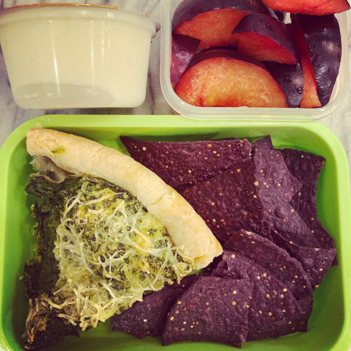 Homemade spinach tart in the lunch box for a Meatless Monday — lunchbox by Jessica