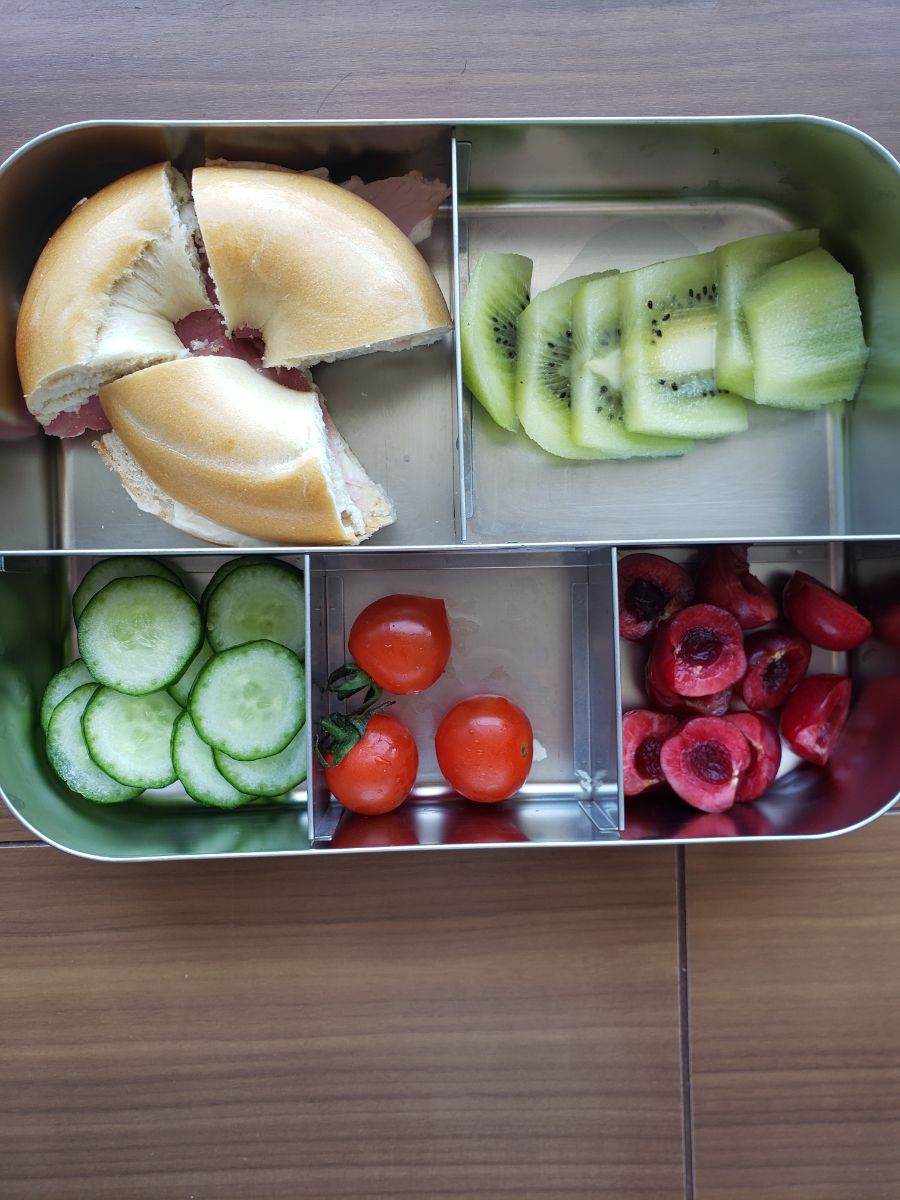 Bagel w/ cheese and ham — lunchbox by Maitremily in Vancouver