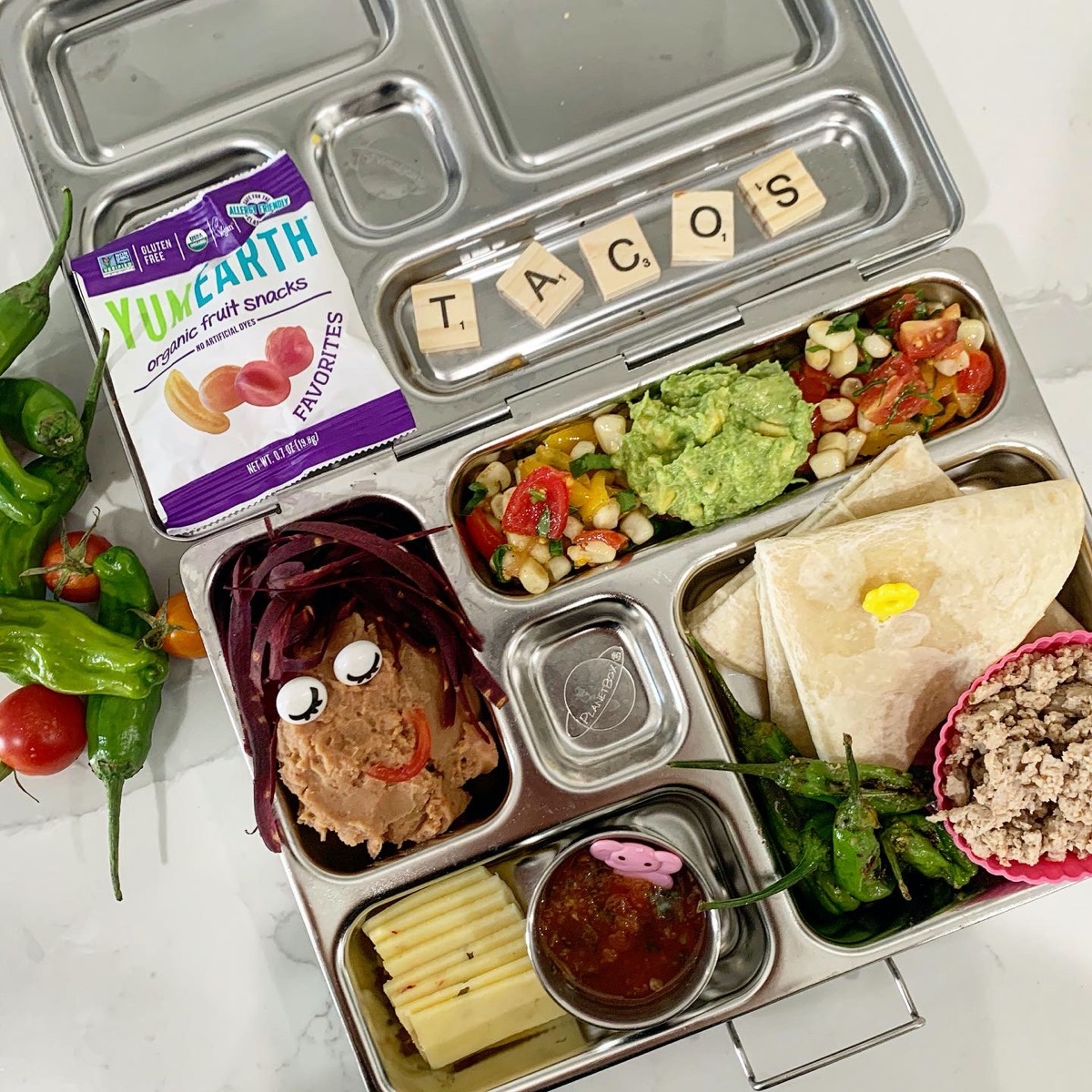 Leftover Taco Lunch — lunchbox by @lunchwiththeseasons