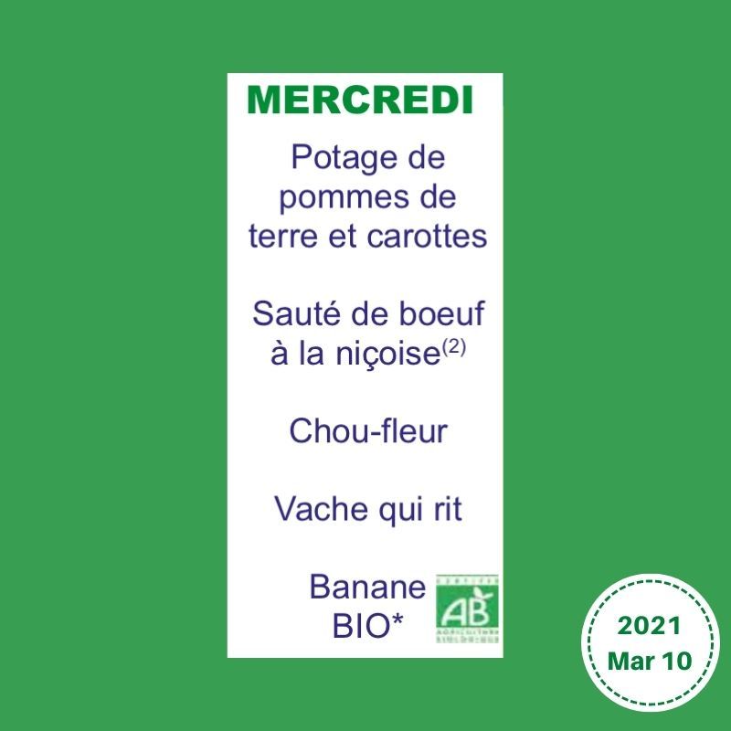 Kids Lunchbox Idea - French School Lunch Menu — lunchbox by Paris School Menus